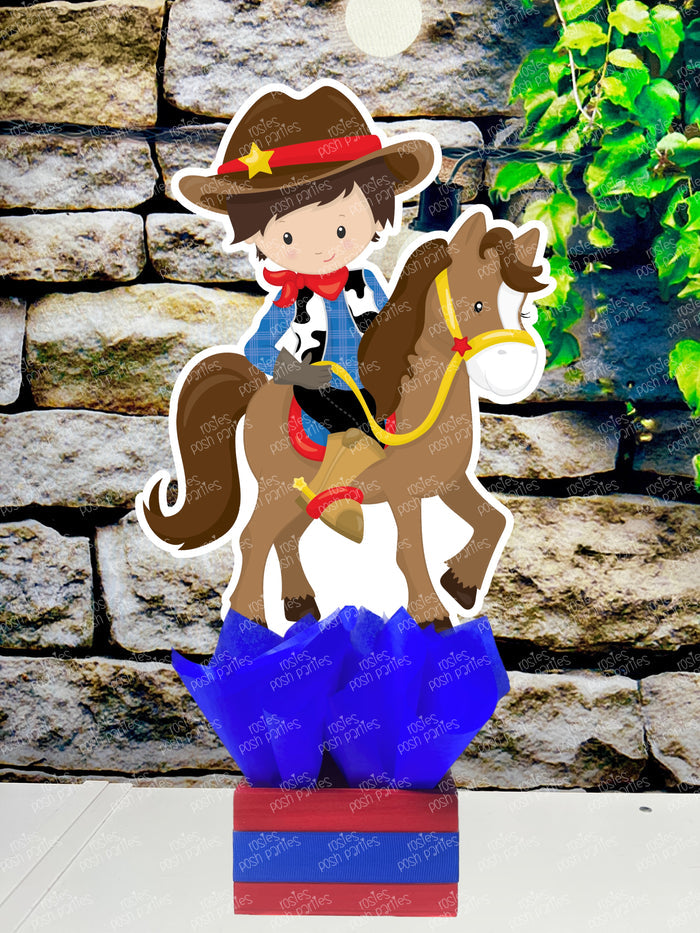 Western Cowboy Theme | Cowboy Birthday | Western Baby Shower | Brown Cowboy Theme Centerpiece Decoration SET OF 6