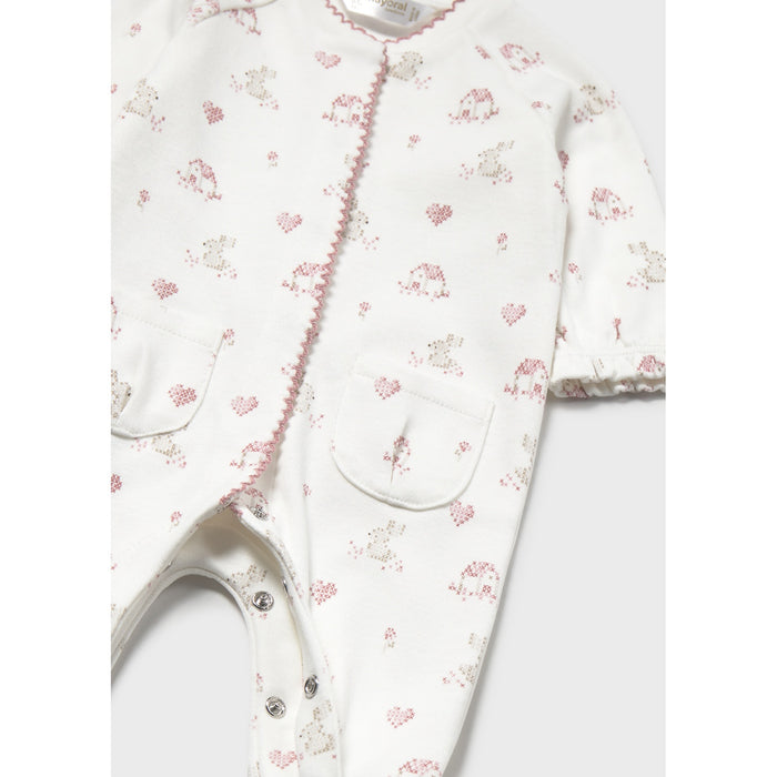White Cross Stitch Bunny Footie