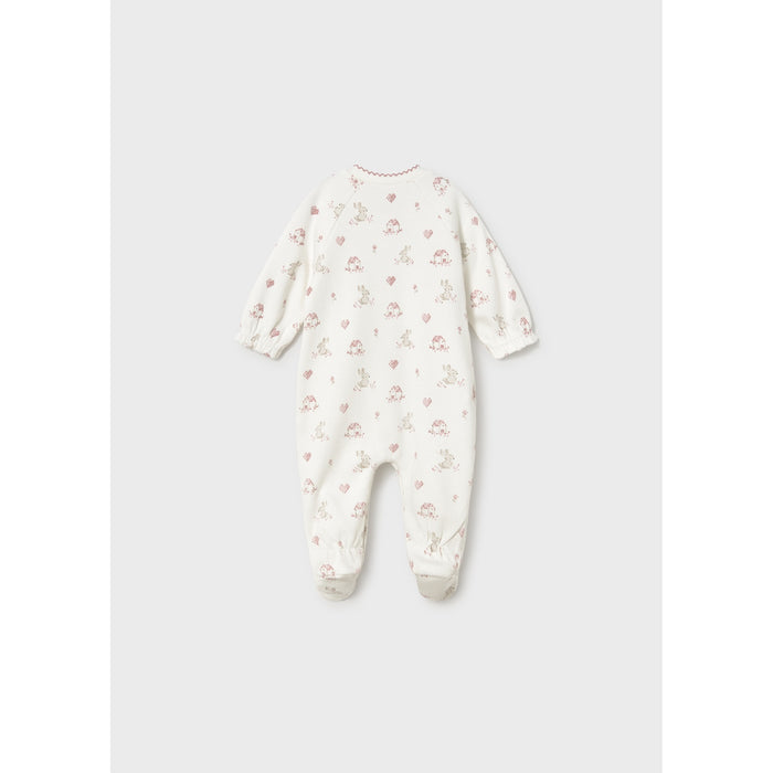 White Cross Stitch Bunny Footie
