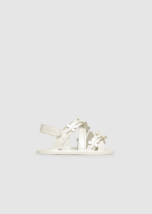 White Flower Strap Sandal