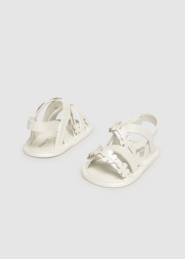 White Flower Strap Sandal