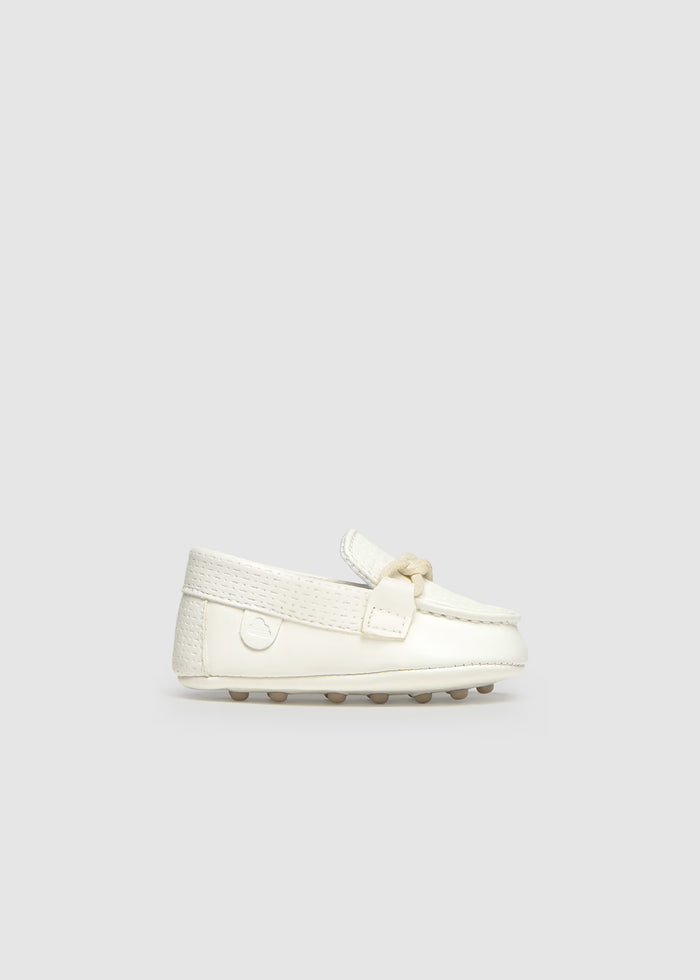 White Knotted Top Boat Shoes