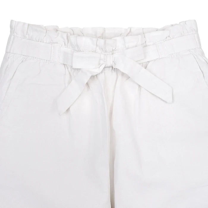 White Linen Paperbag Pants