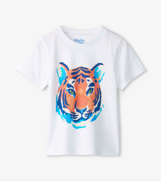 White Painted Tiger Graphic Tee