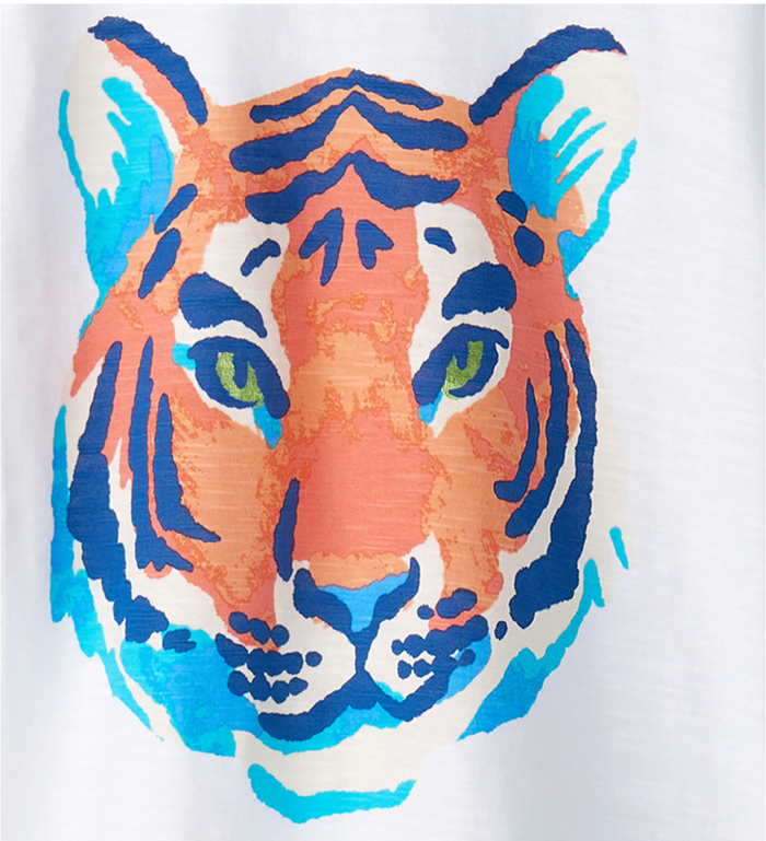 White Painted Tiger Graphic Tee