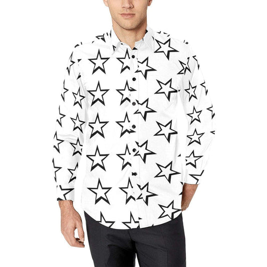 White Shirt Star Print - Natna Shop