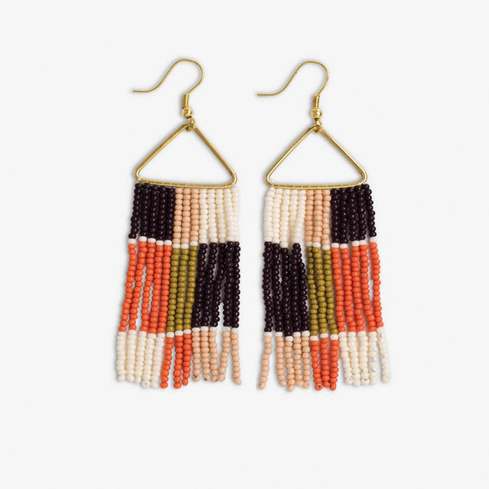 Whitney Patchwork Beaded Fringe Earrings Jaipur