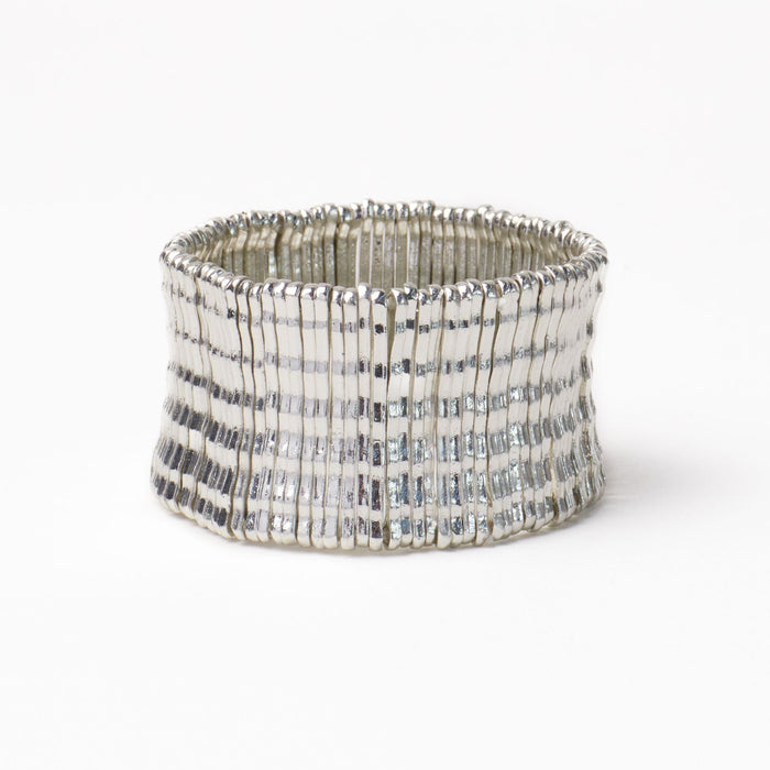 Winnie Wide Stretch Bracelet Silver Stretch