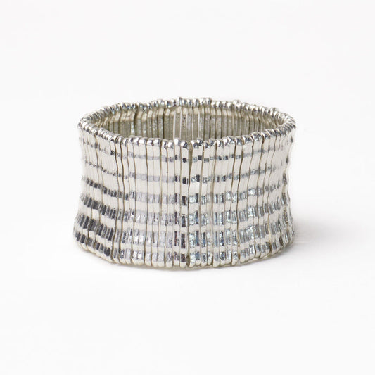Winnie Wide Stretch Bracelet Silver Stretch