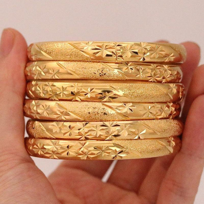 Women‘s Gold Plated Bracelets 6pcs - Natna Shop