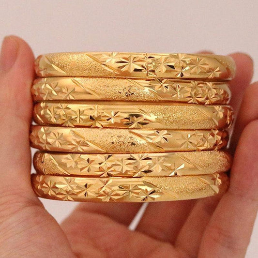 Women‘s Gold Plated Bracelets 6pcs - Natna Shop