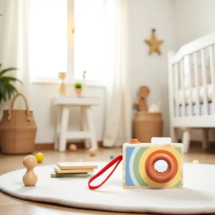 Wooden Camera Toy, Montessori Pretend Play, Baby or Toddler