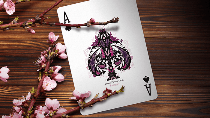 PlayingCardDecks.com-Wooden Leaves Summer Collector's Box Set Playing Cards