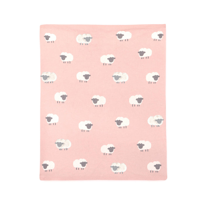 Wooly Lamb 3D - Organic Cotton Jacquard Knit Baby Blanket
