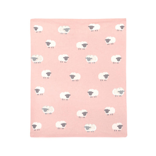 Wooly Lamb 3D - Organic Cotton Jacquard Knit Baby Blanket