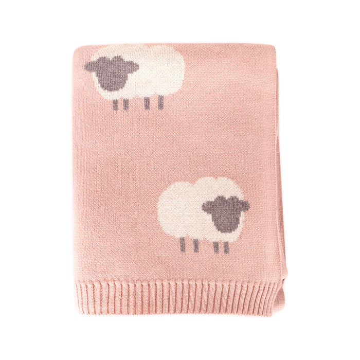 Wooly Lamb 3D - Organic Cotton Jacquard Knit Baby Blanket