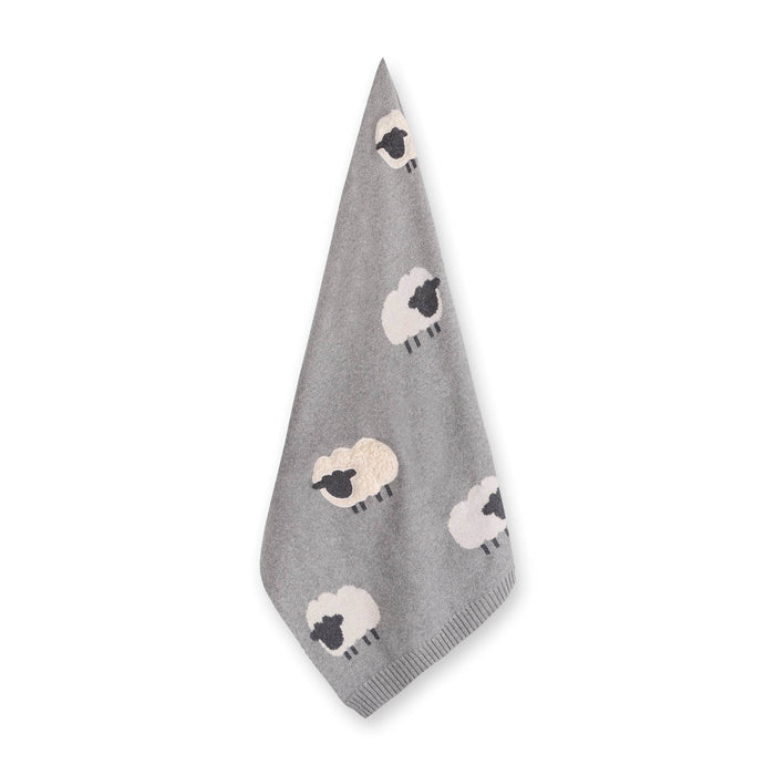 Wooly Sheep 3D - Organic Cotton Jacquard Knit Baby Blanket