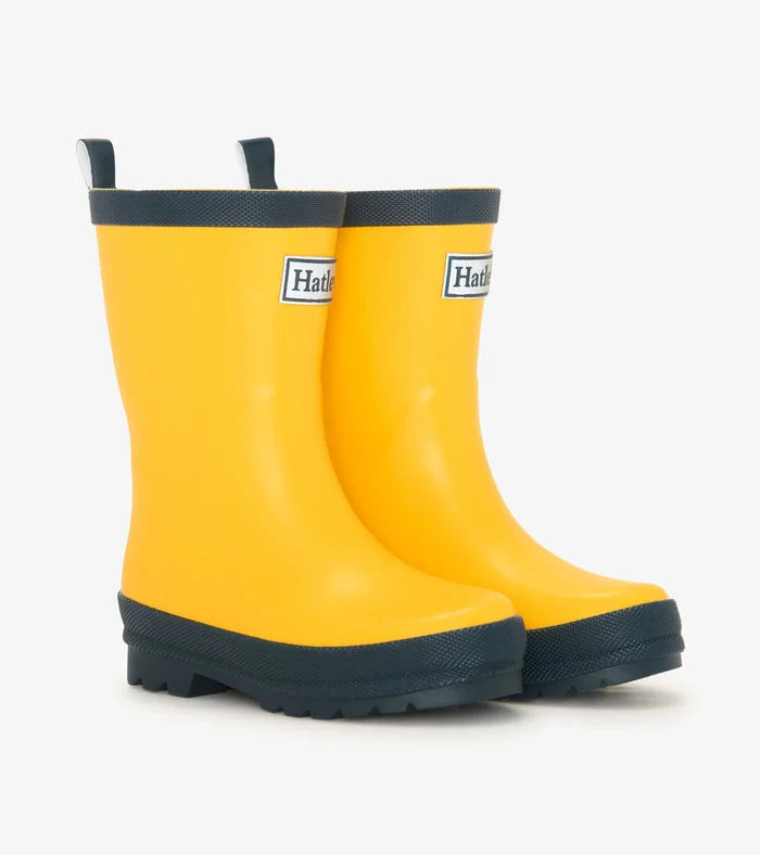 Yellow & Navy Rain Boots