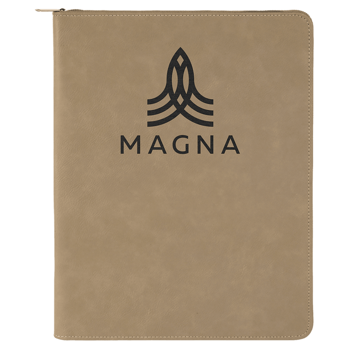 Zipper Laserable Leatherette Portfolio with Notepad - Schoppy's Since 1921