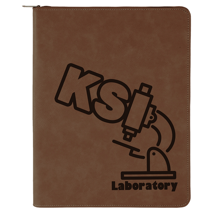 Zipper Laserable Leatherette Portfolio with Notepad - Schoppy's Since 1921